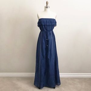 Ella Moss Silk Blend Embroidered Maxi Dress